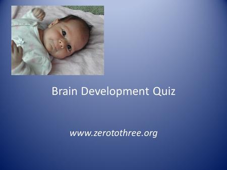 Brain Development Quiz