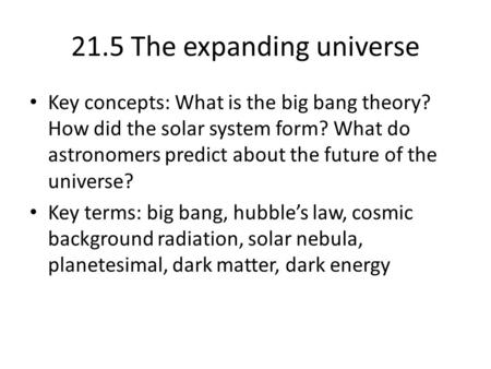 21.5 The expanding universe
