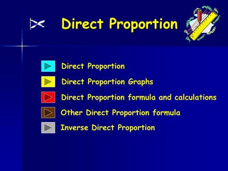 Direct Proportion Direct Proportion Graphs Direct Proportion formula and calculations Inverse Direct Proportion Direct Proportion Other Direct Proportion.