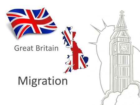 Great Britain Migration. The basic terms. Emigration: The movement of people to settle in a new place. Migration: The movement people out of an area,