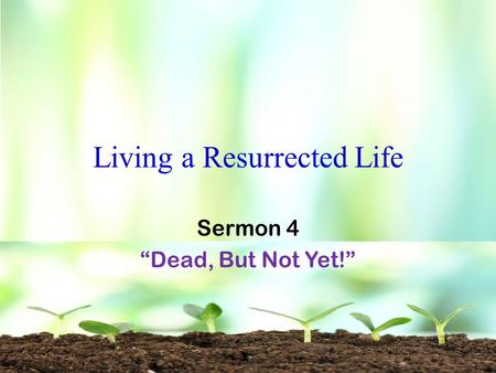 Living a Resurrected Life