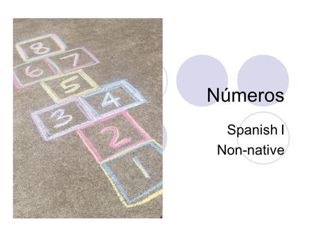 Números Spanish I Non-native. uno One Dos two Tres three.