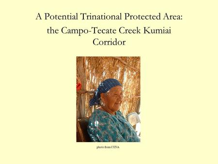A Potential Trinational Protected Area: the Campo-Tecate Creek Kumiai Corridor photo from CUNA.