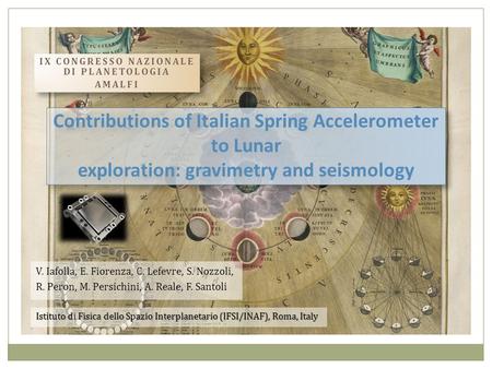 IX Congresso Nazionale di Planetologia Amalfi