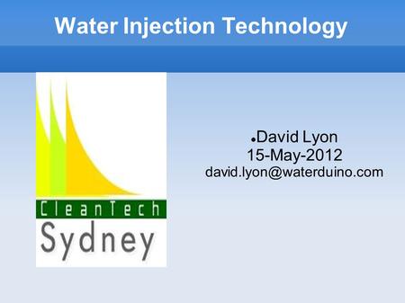 Water Injection Technology