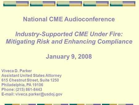 National CME Audioconference