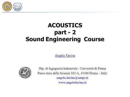 ACOUSTICS part - 2 Sound Engineering Course