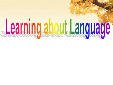 Learning about Language