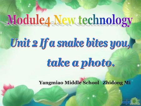 Yangmiao Middle School Zhidong Mi. What can we do with a mobile phone?