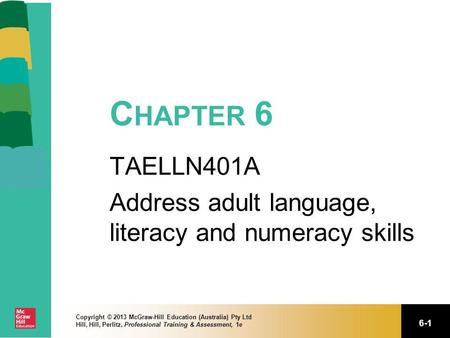TAELLN401A Address adult language, literacy and numeracy skills