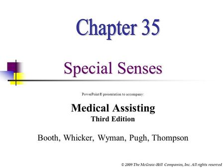 Chapter 35 Special Senses Medical Assisting