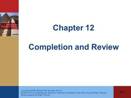 Chapter 12 Completion and Review
