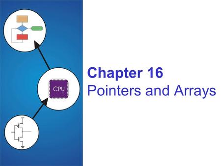 Chapter 16 Pointers and Arrays. Copyright © The McGraw-Hill Companies, Inc. Permission required for reproduction or display. 16-2 Pointers and Arrays.