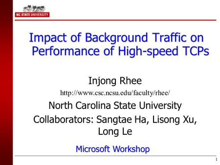 Impact of Background Traffic on Performance of High-speed TCPs