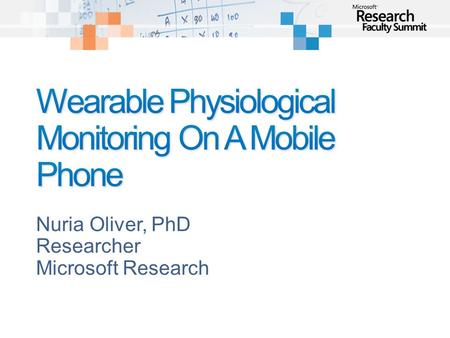 Wearable Physiological Monitoring On A Mobile Phone