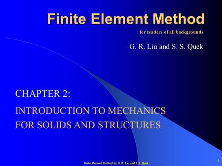 INTRODUCTION TO MECHANICS FOR SOLIDS AND STRUCTURES