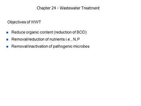 Chapter 24 - Wastewater Treatment