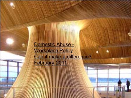 Domestic Abuse - Workplace Policy Can it make a difference? February 2011.
