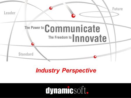 Industry Perspective. www.dynamicsoft.com VON 3.20. 01 The Current Environment Its Tough Out There! Free has become a dirty word Internet communications.