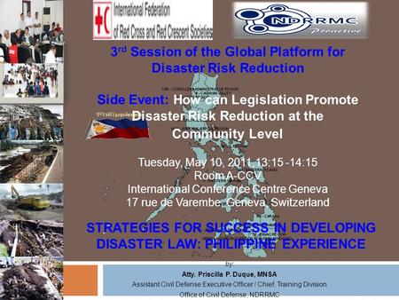 3rd Session of the Global Platform for Disaster Risk Reduction