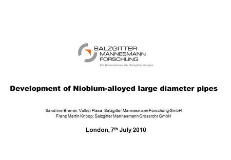 Development of Niobium-alloyed large diameter pipes