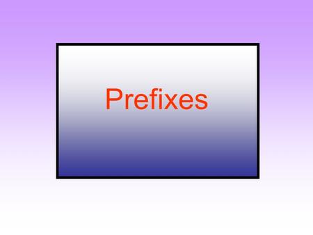 Prefixes.