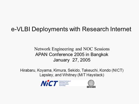 e-VLBI Deployments with Research Internet
