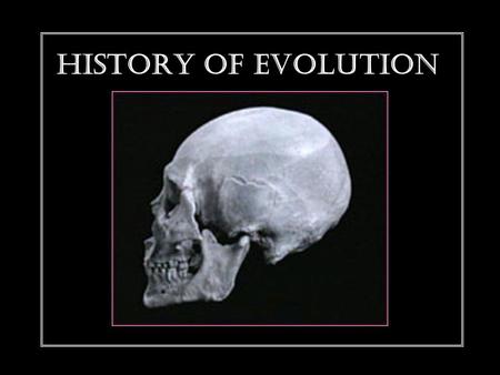 HISTORY OF EVOLUTION. I.Origin of Life A.Introduction Prior to the seventeenth century, scientists believed in a process called spontaneous generation,