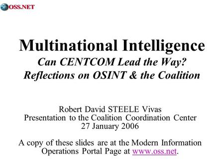 Multinational Intelligence Can CENTCOM Lead the Way
