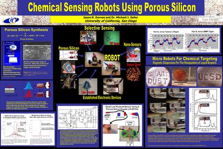 Jason R. Dorvee and Dr. Michael J. Sailor University of California, San Diego 3 mm The chemical sensing robot senses chemicals by sensing light intensity.