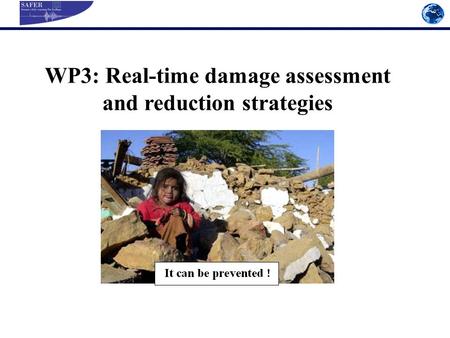 WP3: Real-time damage assessment and reduction strategies.