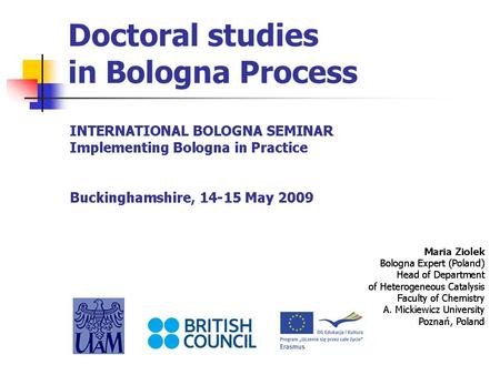 Doctoral studies in Bologna Process