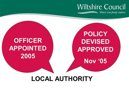 LOCAL AUTHORITY OFFICER APPOINTED 2005 POLICY DEVISED APPROVED Nov 05.