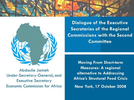 Dialogue of the Executive Secretaries of the Regional Commissions with the Second Committee Moving From Short-term Measures: A regional alternative to.