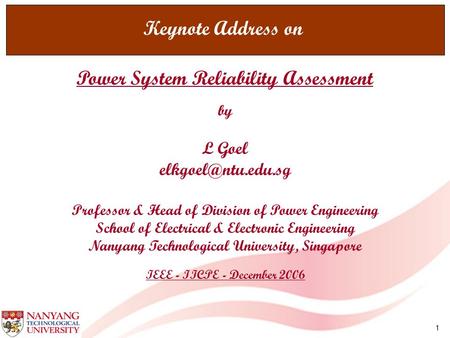 Power System Reliability Assessment