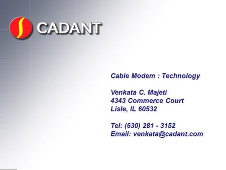 Cable Modem : Technology