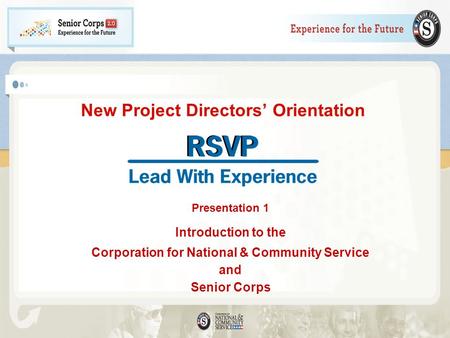 New Project Directors’ Orientation