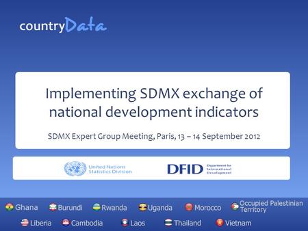 Implementing SDMX exchange of national development indicators SDMX Expert Group Meeting, Paris, 13 – 14 September 2012.