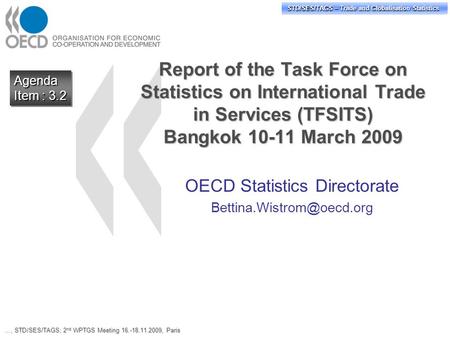 STD/PASS/TAGS – Trade and Globalisation Statistics STD/SES/TAGS – Trade and Globalisation Statistics Report of the Task Force on Statistics on International.