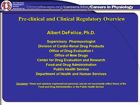 Pre-clinical and Clinical Regulatory Overview