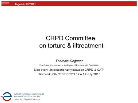 CRPD Committee on torture & illtreatment