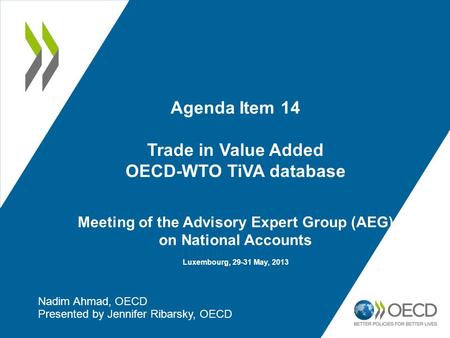 Nadim Ahmad, OECD Presented by Jennifer Ribarsky, OECD
