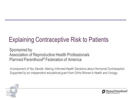 Explaining Contraceptive Risk to Patients