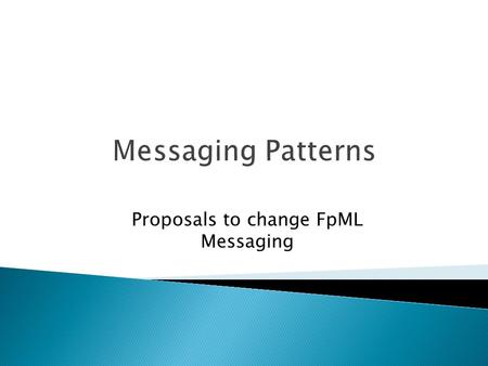Proposals to change FpML Messaging. Correlation Acknowledgements Exception modelling Advice vs. Notification Corrections On behalf of Trade Roles Trade.