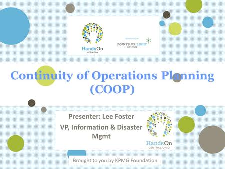 Continuity of Operations Planning (COOP)