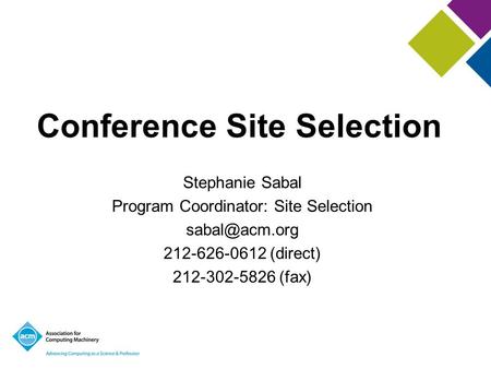 Conference Site Selection