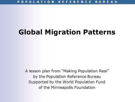 Global Migration Patterns