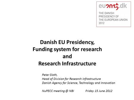 Funding system for research Research Infrastructure