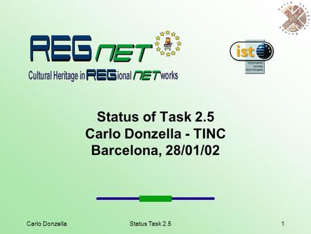 Carlo DonzellaStatus Task 2.51 Status of Task 2.5 Carlo Donzella - TINC Barcelona, 28/01/02.