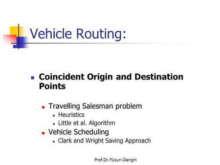 Vehicle Routing: Coincident Origin and Destination Points